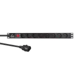Lanview LVR-2MSCH-SW-C13-8 toitejaotusseade (PDU) 8 vahelduvvoolu pistikupesa 1U Must