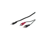 Wentronic Goobay 3,5 mm pesa/RCA adapterkaabel, must, 0,5 m &ndash; 3,5 mm pistik (3-kontaktiline, stereo) > 2x RCA-pistik (heli vasak/parem) (50440)