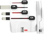 Skross PRO &ndash; World & USB Valge universaalne reisiadapter