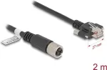 DeLOCK v&otilde;rgukaabel M12 X-kodeeritud 8 kontaktiga emane RJ45 pistikule Cat.6A 2 m must