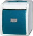 BUSCH-JAEGER Taster/Schliesser 2621WN-53-201 ocean blau 2pol. mit Namensschild 2621WN-53-201 (1484-0-0373)