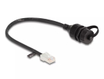 DeLOCK 88012 v&otilde;rgukaabel RJ45 pistik RJ45 pessa paneelile paigaldatav, korgiga, Cat5e FTP, IP68, 0,25 m, must