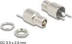 DeLOCK pistik alalisvoolu 5,5 x 2,5 mm emane l&auml;biviik jootmisversioon 20 V 9 A