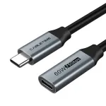 USB 3.0 Type-C (M) - USB Type-C (F) pikenduskaabel, 5Gbps, 60W, 4K/60Hz, 0.5m