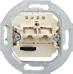 Rutenbeck 13010440 IAE/UAE 2x8(4) andmepistikupesa, 2x RJ45, s&uuml;vistatav, 70x70x30 mm, p&auml;rlvalge