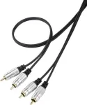 SpeaKa Professional SP-7870144 RCA Audio &uuml;henduskaabel [2x RCA-pistik - 2x RCA-pistik] 1,00 m Must SuperSoft-mantliga, kullatud pistikukontaktid (SP-7870144)