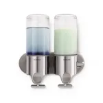 Simplehuman BT1028 Double Dispenser with Wall Mount, Brushed Stainless Steel