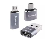 Intenso 3-in-1 USB-C Multiport Adapter, USB-C to USB-A, USB-C, Micro USB, 480 Mbps, 60W PD, Black