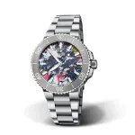 ORIS Aquis Date Calibre 400 automaatne sinise sihverplaadiga roostevabast terasest k&auml;ev&otilde;ruga 41.50 mm 7766-4150-Set