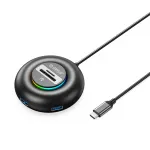 ORICO YXR5-C3 RGB 4-Port USB-A 3.0 Hub koos SD ja microSD kaardilugejaga, 1,8 m kaabel, must