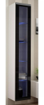Vitriinkapp cama meble VIGO 180 seinale kinnitatav klaasvitriin 1800&times;400&times;300 mm valge/must l&auml;ige