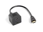HDMI videosplitter LANBERG AD-0019-BK &mdash; 2x HDMI v&auml;ljundit, Full HD 1920x1080, 0,2 m kaabel, must
