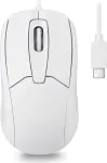 Perixx PERIMICE-209 C W juhtmega USB-C optiline hiir, 1000 DPI, 3 nuppu, kerimisratas, kahek&auml;eline, valge