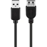Wentronic Goobay USB 2.0 Hi-Speed pikenduskaabel, must, 5 m - USB 2.0-pistik (t&uuml;&uuml;p A) > USB 2.0-pesa (t&uuml;&uuml;p A) (68905)