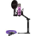 NT1 Signature +XLR-kaabel + lauaarvuti stuudiovars, mikrofon lilla, komplekt