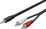 Wentronic Goobay 3,5 mm Jack 2x RCA adapterkaabel, 20 m, must 50779