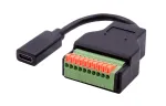 EXSYS EX-49124 USB-C emane 10-kontaktilise klemmliistu adapterkaabel koos surunupuga, USB 3.2 Gen 1, 15 cm