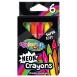 Colorino Kids Neon Crayons 6 v&auml;rvi