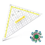 ARISTO geomeetriline kolmnurkjoonlaud k&auml;epidemega, 25,0 cm