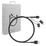 AUKEY CB-BAL5 3-&uuml;hes punutud kaabel, Micro USB / USB-C / Lightning, 1,2 m, must