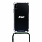 Telefoni kaelakee &uuml;mbris Lookabe iPhone X / Xs jaoks &mdash; kuldne rohelise rihmaga