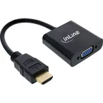 InLine konverterkaabel HDMI-VGA-le koos heliga, aktiivne videokonverter, must