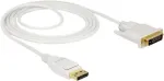 Videokaabli adapter DeLOCK 83814 2 m DisplayPort DVI valge