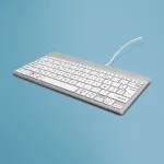 R-Go Tools ergonoomiline klaviatuur R-Go Compact Break, kompaktne klaviatuur pausitarkvaraga, AZERTY (FR), juhtmega, valge