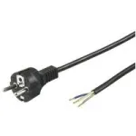 Wentronic Goobay maandatud toitekaabel iseseisvaks koostamiseks, 1,5 m, must - Type F (Type F, CEE 7/7) > lahtised kaabliotsad (51327)