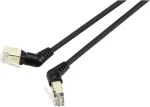 Renkforce RF-6071554 RJ45 v&otilde;rgukaabel, patch-kaabel CAT 8.2 S/FTP 1,00 m must, pistikukontaktid 360&deg; p&ouml;&ouml;ratavad, nurgeline kaabliv&auml;ljund 1 tk (RF-6071554)