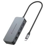CONCEPTRONIC USB-C kahest Gigabit Etherneti ja kahest USB-A 3.2 Gen 1 pesast adapter, 0,3 m, hall