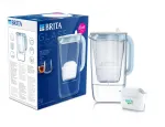 BRITA Glass 1050452 filterkann 1 MAXTRA PRO Pure Performance filtriga, 2,5 l (1,5 l filtreeritud vett), sinine/valge