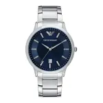Armani AR2477 meeste kvartskronograaf, roostevabast terasest sinise sihverplaadiga k&auml;ekell, 43 mm