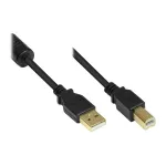 Good Connections USB 2.0 kaabel A&ndash;B ferriits&uuml;damikuga, kullatud, must, 1m