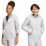adidas Entrada 26 T&auml;ispikkuses lukuga kapuutsiga laste helehall KH1779 152cm
