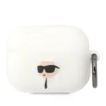 Karl Lagerfeld KLAPRUNIKH AirPods Pro &uuml;mbris Valge silikoonist Karl Head 3D