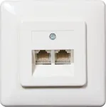 SHIVERPEAKS ISDN seina pistikupesa, 2 x RJ45 pesa, s&uuml;vispaigaldus, l&uuml;litatav l&otilde;pptakisti, valge 69989