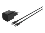 AC Indoor Charger Belkin BoostCharge 25W USB-C PD/PPS, 1 m kaabel, Must &mdash; m&auml;ngukonsoolidele, nutitelefonidele, tahvelarvutitele