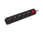 Lanberg PS1-05E-0300-BK pikendusjuhe, 5 pesa, 3 m, must, l&uuml;litiga