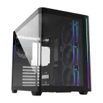 FSP M580-BP Plus Midi Tower arvutikorpus, ATX/mATX/Mini-ITX, ARGB, karastatud klaas, 4x 120 mm ventilaatorit, must