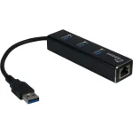 Inter-Tech Argus IT-310 - Hub - 3 x SuperSpeed USB 3.0 + 1 x 10/100/1000 - Lauaarvuti (88885439)
