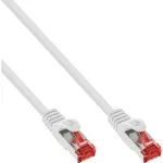 InLine 100 tk. hulgipakendis patch-kaabel, S/FTP PiMf, Cat.6, PVC, CCA, valge, 0,5 m