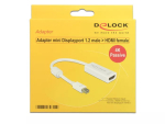 Video kaabli adapter DeLOCK 62614 Mini DisplayPort HDMI t&uuml;&uuml;p A valge 0,2 m