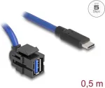 DeLOCK 88156 USB-kaabel 0,5 m USB A USB C Must Sinine