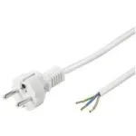 Wentronic Goobay maandatud toitekaabel isemonteerimiseks, 1,5 m, valge - Type F (Type F, CEE 7/7) > lahtised kaabliotsad (51328)