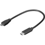 Wentronic Goobay USB 2.0 Micro-Pistik (T&uuml;&uuml;p B) > USB-C Pistiku Kaabel, 0,2 m - USB 2.0 HighSpeed (67895)