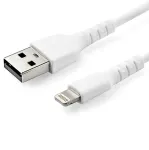 StarTech.com 3 jala (1m) vastupidav valge USB-A kuni Lightning kaabel - tugev, t&ouml;&ouml;kindel aramiidkiuga USB t&uuml;&uuml;p A kuni Lightning laadija/s&uuml;nkroonimise toitekaabel - Apple MFi sertifitseeritud iPad/iPhone 12