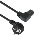 ACT Powercord toitejuhe pistikuga CEE7/7 isane (nurgaga) - C15 (vasakule nurgaga) IEC60320 must 1 m