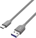USB 3.2 Gen 1 kaabel, USB-A pistik > USB-C pistik (hall, 2 meetrit, varjestatud)