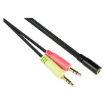 Good Connections peakomplekti adapter, 2x 3,5 mm pistik &ndash; 3,5 mm pesa, OMTP, 0,2 m, must (AD-HS04)